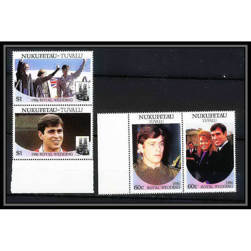 605a Nukufetau tuvalu ** MNH N° 58 / 59 Royal Wedding of Prince Andrew and Sarah Ferguson
