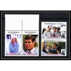 606a Nanumaga tuvalu ** MNH Sc N° 71 / 72 Royal Wedding of Prince Andrew and Sarah Ferguson 