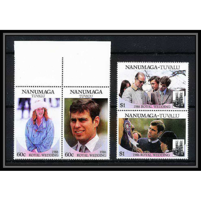 606a Nanumaga tuvalu ** MNH Sc N° 71 / 72 Royal Wedding of Prince Andrew and Sarah Ferguson 