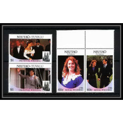 607a Niutao tuvalu ** MNH Sc N° 52 / 53 Royal Wedding of Prince Andrew and Sarah Ferguson 