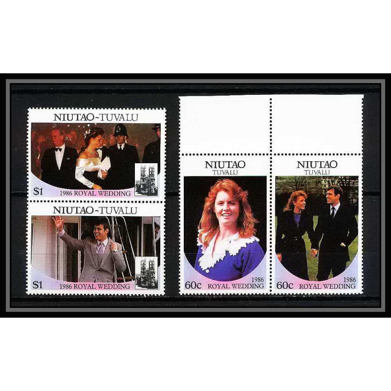 607a Niutao tuvalu ** MNH Sc N° 52 / 53 Royal Wedding of Prince Andrew and Sarah Ferguson 