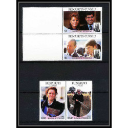 609 Funafuti tuvalu ** MNH Sc N° 57 / 60 Royal Wedding of Prince Andrew and Sarah Ferguson 