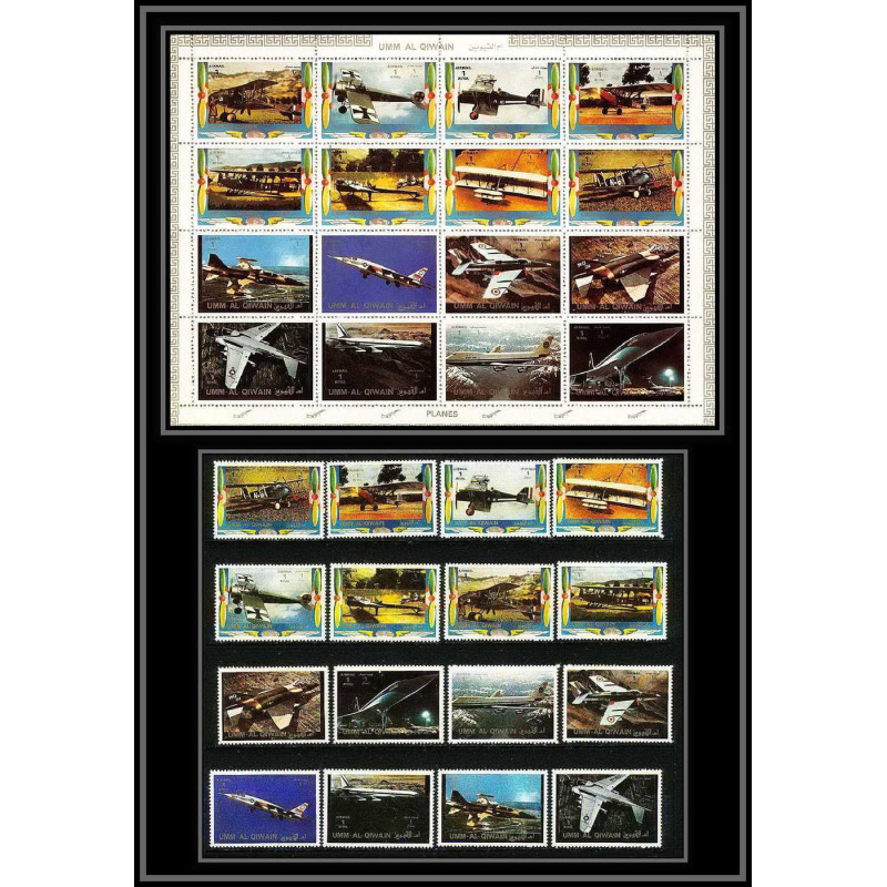 610b - Umm al Qiwain MNH ** Mi N° 1274 / 1289 A Bloc avion (plane aeroplanes avions) concorde