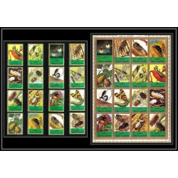 611b - Umm al Qiwain MNH ** Mi N° 1338 / 1353 A + Bloc insectes (insects) + papillons (butterflies papillon) Abeille bee
