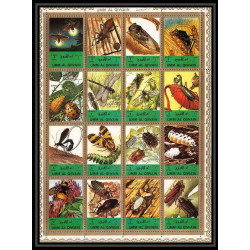 611b - Umm al Qiwain MNH ** Mi N° 1338 / 1353 A + Bloc insectes (insects) + papillons (butterflies papillon) Abeille bee