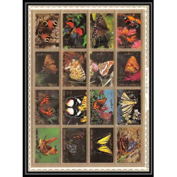 613b - Umm al Qiwain MNH ** Mi N° 1498 / 1513 A + Bloc papillons (moths and butterflies papillon)