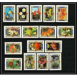 614b - Umm al Qiwain MNH ** Mi N° 1034 / 1049 A + Bloc fleurs flowers orchidées orchid orchids