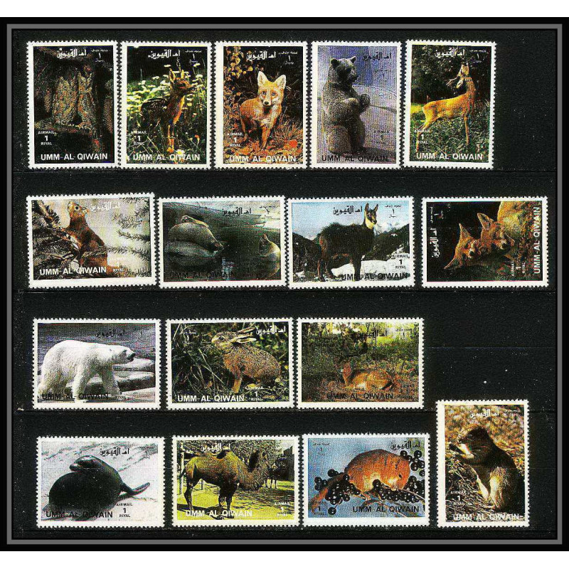 617a - Umm al Qiwain MNH ** Mi N° 1130 / 1145 A animals animaux mammals camel squirrel dog lion polar bear fox