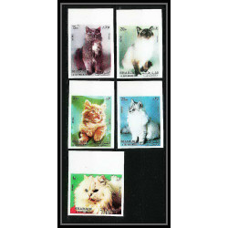651a Sharjah - MNH ** Mi N° 1030/1034 B Chats (chat cat cats) non dentelé (Imperf)