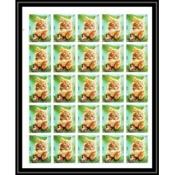 651b Sharjah - MNH ** Mi N° 1030/1034 B Chats (chat cat cats) non dentelé (Imperf) feuilles sheets