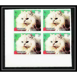 651c Sharjah - MNH ** Mi N° 1030/1034 B Chats (chat cat cats) non dentelé (Imperf) Bloc 4