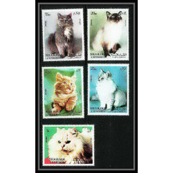 652 Sharjah - MNH ** Mi N° 1030/1034 A Chats (chat cat cats) 