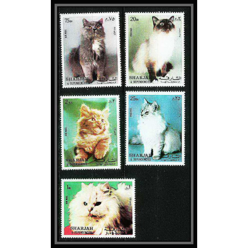 652 Sharjah - MNH ** Mi N° 1030/1034 A Chats (chat cat cats) 