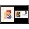 3018 France N°1744 Amiral de Coligny protestant Maquette d'artiste original paint artist work FDC 1973 signé Chesnot