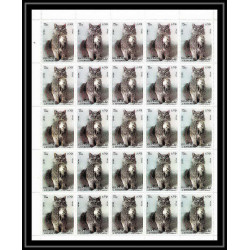 652c Sharjah - MNH ** Mi N° 1030/1034 A Chats (chat cat cats) feuilles sheets 
