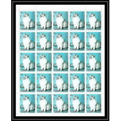 652c Sharjah - MNH ** Mi N° 1030/1034 A Chats (chat cat cats) feuilles sheets 