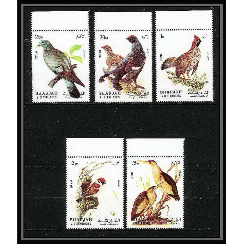 653a Sharjah - MNH ** Mi N° 1036 / 1040 A oiseaux (bird birds oiseau) grouse pigeon least bittern tree sparrow