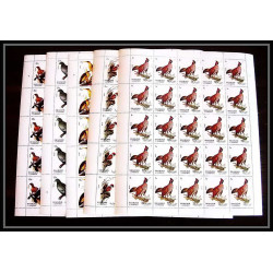 653c Sharjah - MNH ** Mi N° 1036 / 1040 A oiseaux (bird birds oiseau) grouse pigeon bittern sparrow feuilles sheets