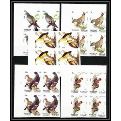 654b Sharjah - MNH ** Mi N° 1036 / 1040 B oiseaux (bird birds oiseau) grouse pigeon non dentelé (Imperf) BLOC 4