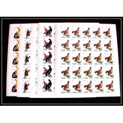 654c Sharjah - MNH ** Mi N° 1036 / 1040 B oiseaux (bird birds oiseau) grouse pigeon non dentelé imperf feuilles sheets