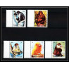 655a Sharjah - MNH ** Mi N° 1012 / 1016 A singes (singe monkey monkeys ape apes) colombus mandrill chimpanzee tamarin
