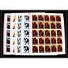 656c Sharjah - MNH ** Mi N° 1012 / 1016 B singes singe monkeys apes chimpanzee feuilles sheets Non dentelé imperf