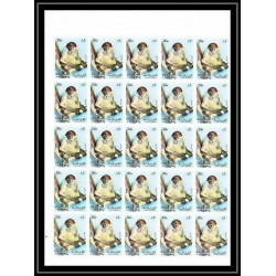 656c Sharjah - MNH ** Mi N° 1012 / 1016 B singes singe monkeys apes chimpanzee feuilles sheets Non dentelé imperf