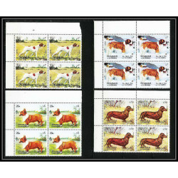657b Sharjah - MNH ** Mi N° 1024 / 1028 A Chiens (chien dog dogs) pointer st bernard dachshund corgi pomeranian bloc 4
