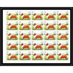 657c Sharjah - MNH ** Mi N° 1024 / 1028 A Chiens (chien dog dogs) pointer st bernard dachshund corgi feuilles sheets