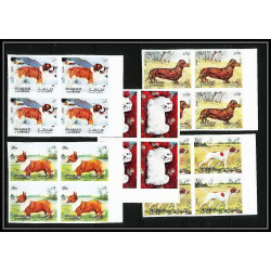 658b Sharjah MNH ** Mi N° 1024/1028 B Chiens chien dog dogs pointer st bernard dachshund BLOC 4 Non dentelé imperf