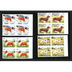 658b Sharjah MNH ** Mi N° 1024/1028 B Chiens chien dog dogs pointer st bernard dachshund BLOC 4 Non dentelé imperf