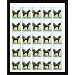 659c Sharjah - MNH ** Mi N° 1006 / 1010 A cheval (chevaux horse horses) feuilles sheets
