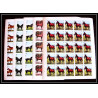 660c Sharjah - MNH ** Mi N° 1006 / 1010 B non dentelé (Imperf) cheval (chevaux horse horses) feuilles sheets