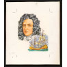 3020 France N°1748 Duguay-Trouin pirate bateau ship Maquette d'artiste original paint artist work FDC 1973 signé Chesnot