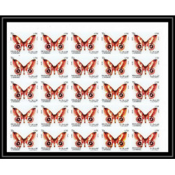 661c Sharjah - MNH ** Mi N° 1018/1022 B papillons (butterflies papillon) non dentelé (Imperf) feuilles sheets