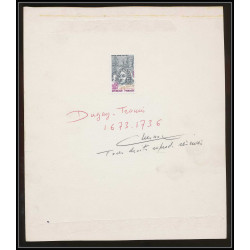 3020 France N°1748 Duguay-Trouin pirate bateau ship Maquette d'artiste original paint artist work FDC 1973 signé Chesnot