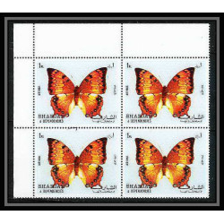 662b Sharjah - MNH ** Mi N° 1018 / 1022 A papillons (butterflies papillon) Bloc 4