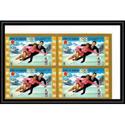 664d - Umm al Qiwain MNH ** Mi N° 454 / 463 B non dentelé (Imperf) jeux olympiques olympic games sapporo 72 bloc 4 