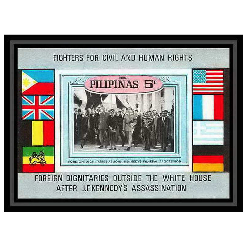 675 philippines (pilipinas) MNH ** Mi Kennedy's Funeral Procession human rights de gaulle churchill non dentelé imperf