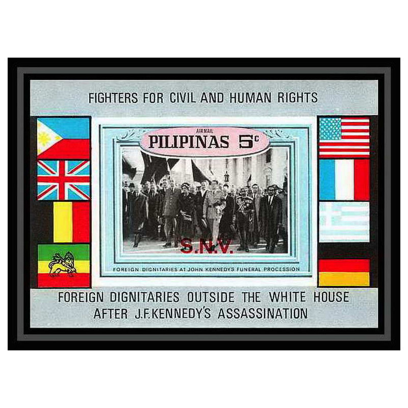 676 philippines pilipinas MNH ** Mi Kennedy's Funeral overprint SNV human rights de gaulle churchill non dentelé imperf