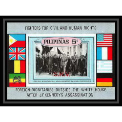 676 philippines pilipinas MNH ** Mi Kennedy's Funeral overprint SNV human rights de gaulle churchill non dentelé imperf