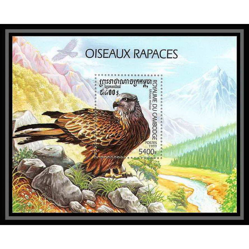 677 Cambodge MNH ** Bloc N° 159 oiseaux (bird birds oiseau) rapaces Milan royal milvus milvus