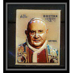 678 bhutan (bhoutan) MNH ** N° 114 Timbre en relief Autocollant Jean XXII 22 (pope) 3d stamp