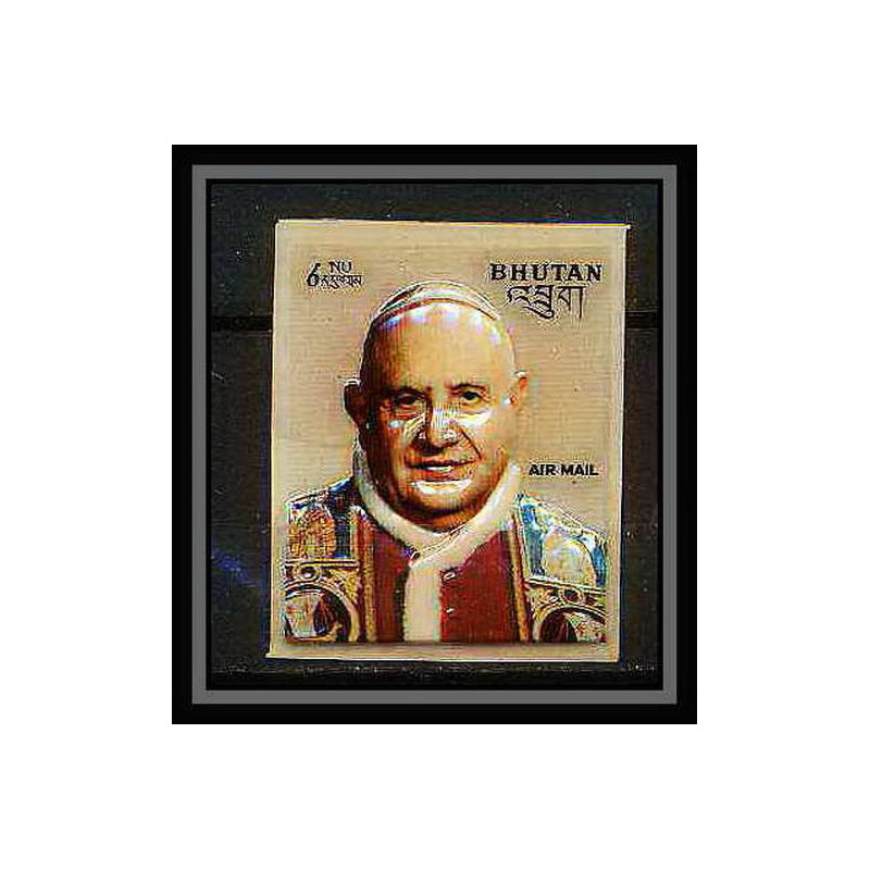 678 bhutan (bhoutan) MNH ** N° 114 Timbre en relief Autocollant Jean XXII 22 (pope) 3d stamp