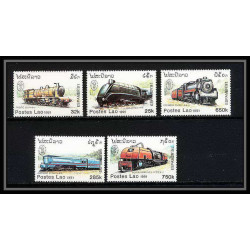 678 laos - lao MNH ** N° 1009 / 1013 Train trains / Railway locomotives 1991