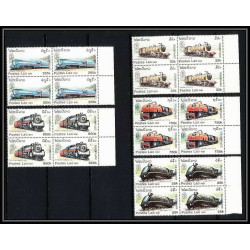 678b laos - lao MNH ** N° 1009 / 1013 Train trains / Railway locomotives 1991 bloc 4