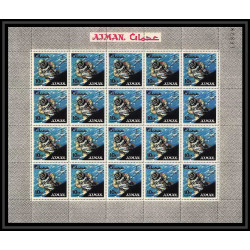 685 Ajman - MNH ** Mi N° 93 / 102 A espace space research gemini mercury atlas booster feuilles sheets