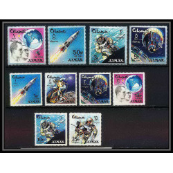 685a Ajman - MNH ** Mi N° 93 / 102 A espace space research gemini mercury atlas booster