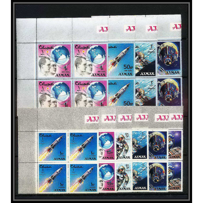685d Ajman - MNH ** Mi N° 93 / 102 A Bloc 4 espace space research gemini mercury atlas booster