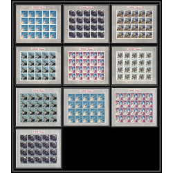 687 Ajman - MNH ** Mi N° 93 / 102 B espace space research gemini mercury feuilles sheets non dentelé (Imperf)